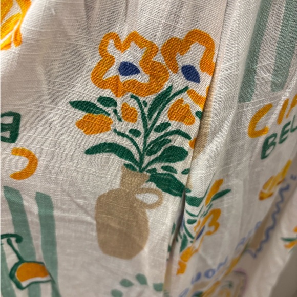 NWT Paper Heart linen blend Italian fruit and cocktail inspired print dress - S - Picture 13 of 16